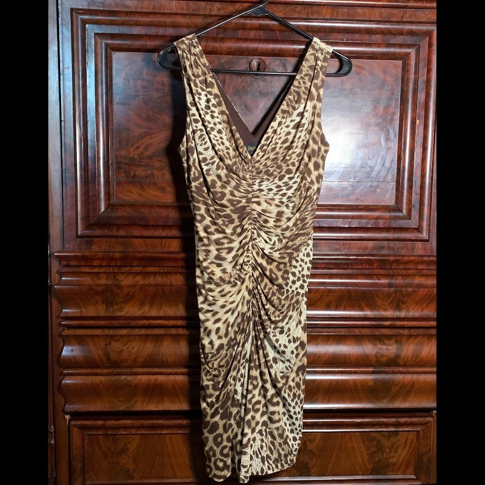 Laundry by Shelli Segal Women's Ruched Leopard Cocktail dress